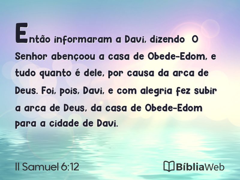 II Samuel 6:12 em imagem para compartilhar