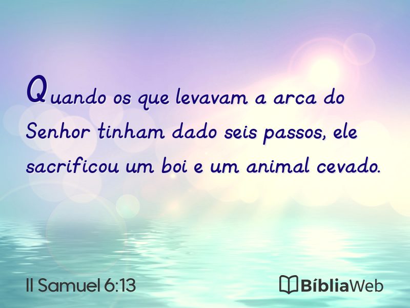 II Samuel 6:13 em imagem para compartilhar