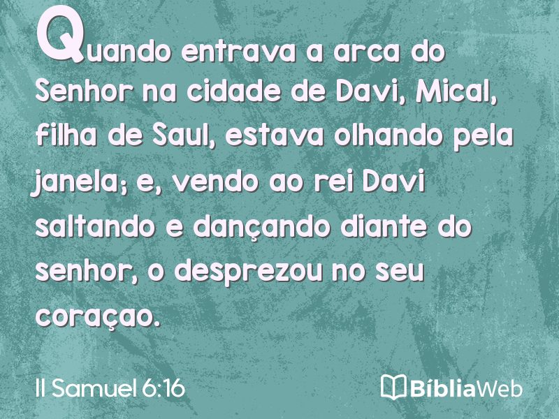 II Samuel 6:16 em imagem para compartilhar