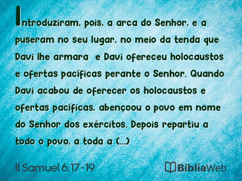 II Samuel 6:17-19 em imagem para compartilhar