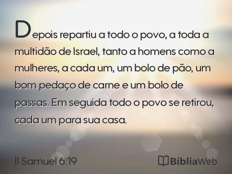 II Samuel 6:19 em imagem para compartilhar