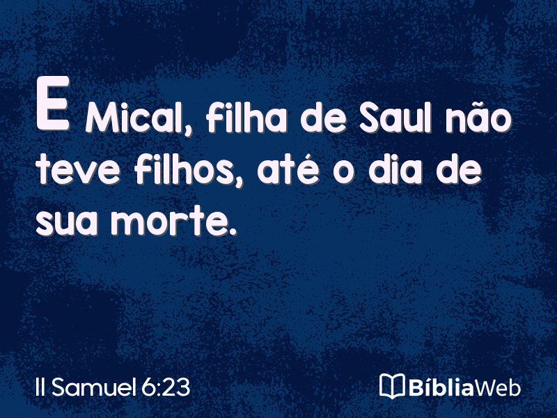 II Samuel 6:23 em imagem para compartilhar
