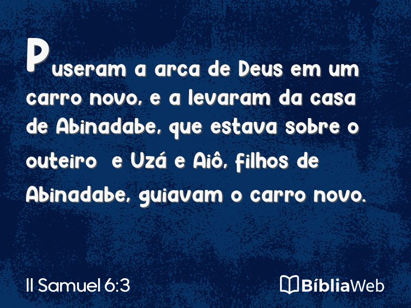 II Samuel 6:3 em imagem para compartilhar