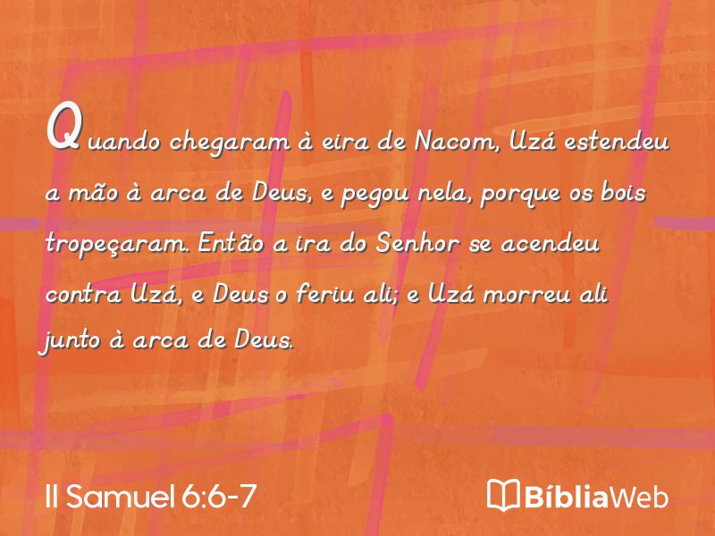 II Samuel 6:6-7 em imagem para compartilhar