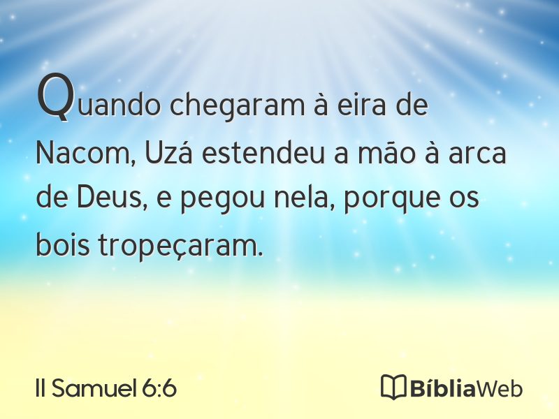 II Samuel 6:6 em imagem para compartilhar