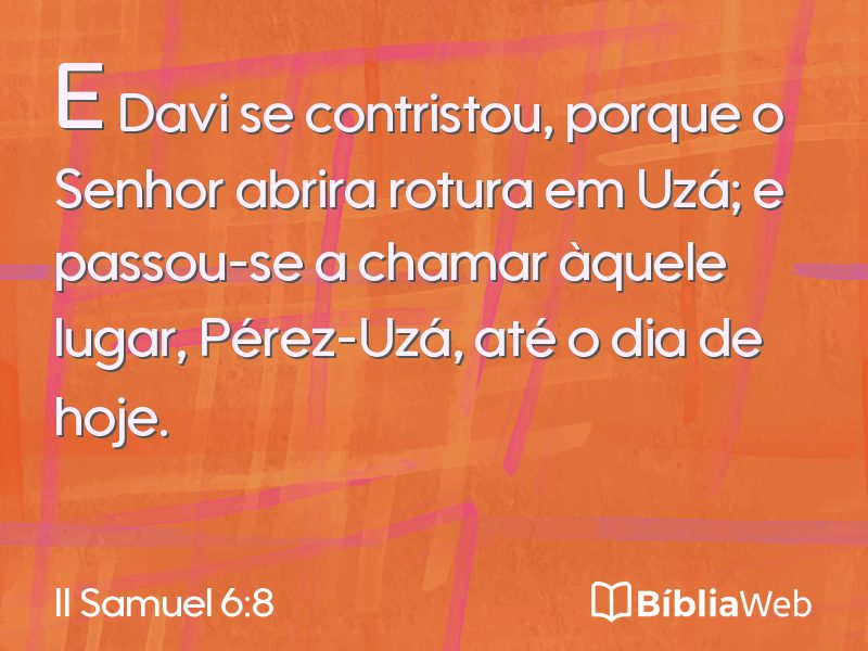 II Samuel 6:8 em imagem para compartilhar