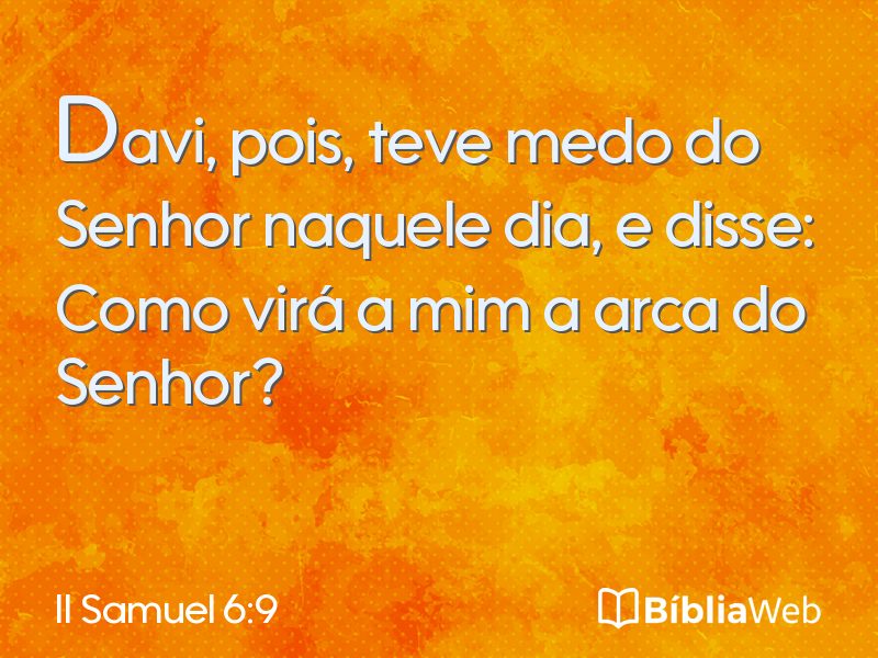 II Samuel 6:9 em imagem para compartilhar