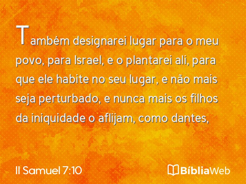 II Samuel 7:10 em imagem para compartilhar