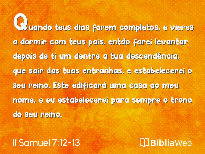 II Samuel 7:12-13 em imagem para compartilhar