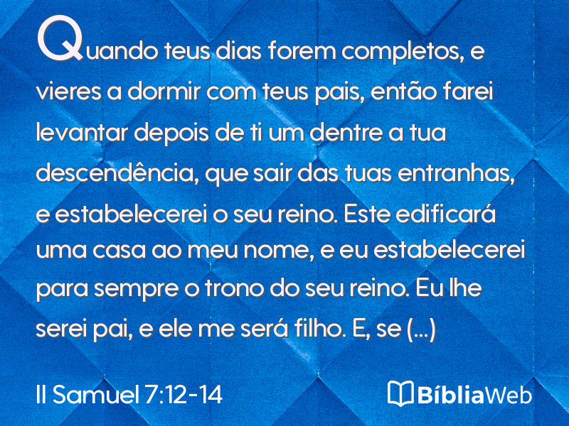 II Samuel 7:12-14 em imagem para compartilhar