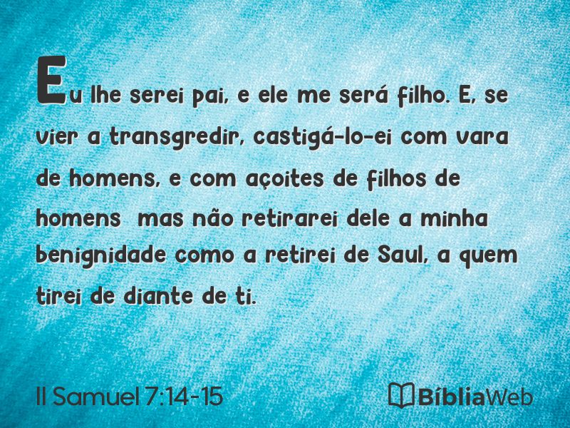 II Samuel 7:14-15 em imagem para compartilhar