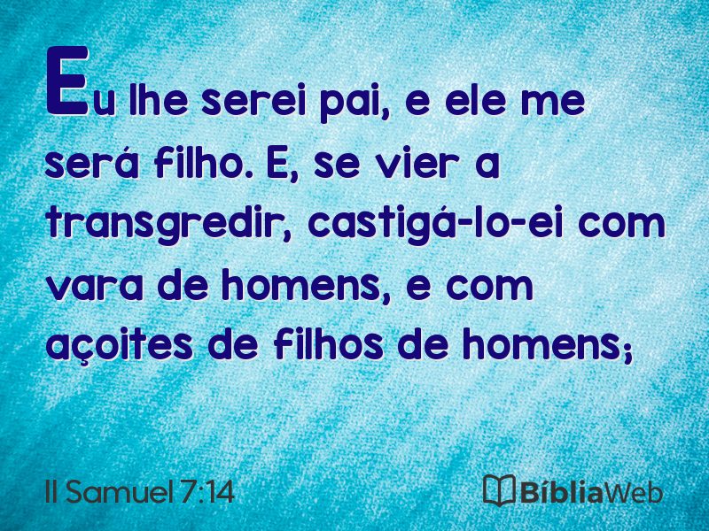 II Samuel 7:14 em imagem para compartilhar
