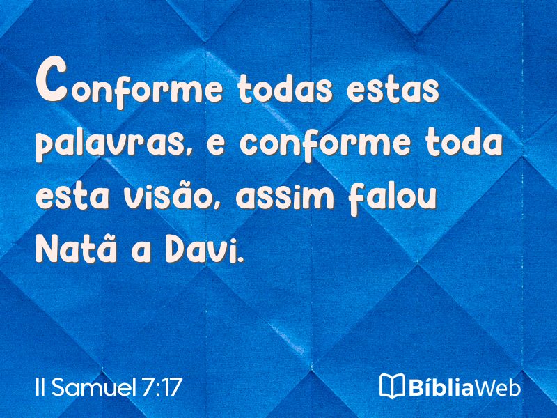 II Samuel 7:17 em imagem para compartilhar