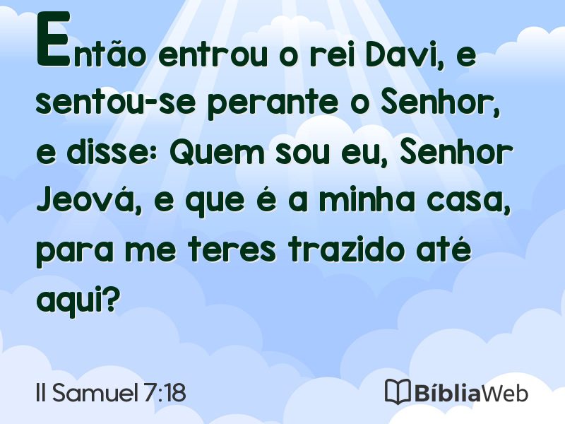 II Samuel 7:18 em imagem para compartilhar