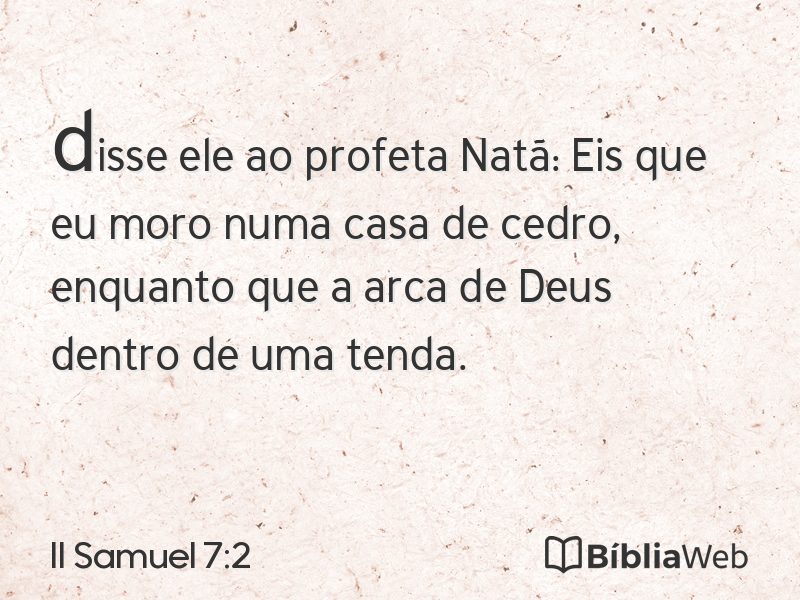 II Samuel 7:2 em imagem para compartilhar
