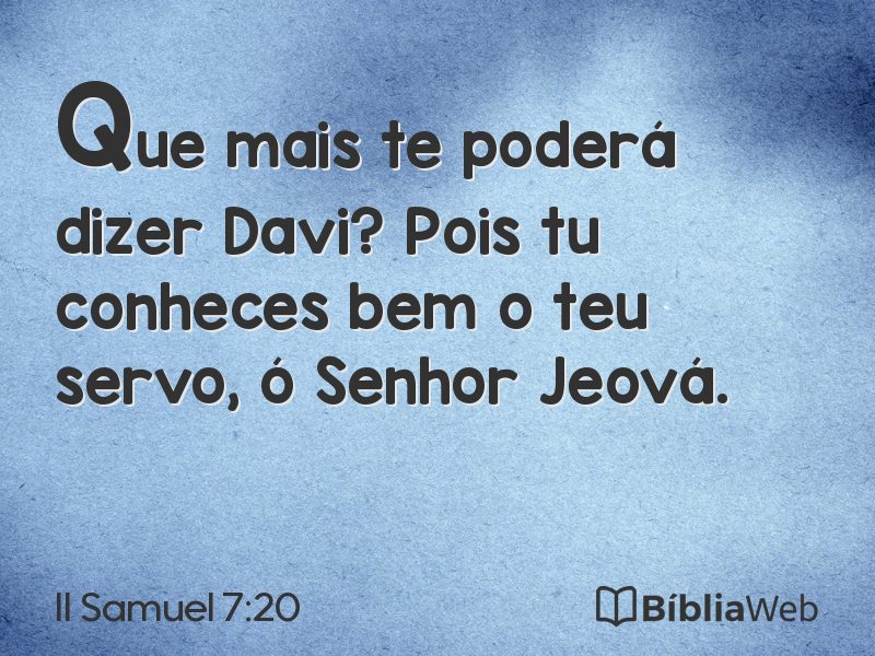 II Samuel 7:20 em imagem para compartilhar