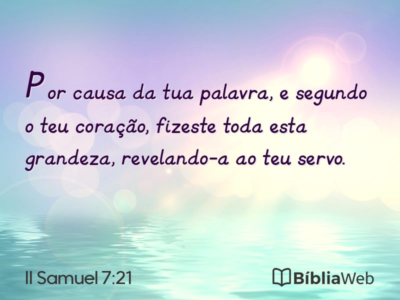 II Samuel 7:21 em imagem para compartilhar