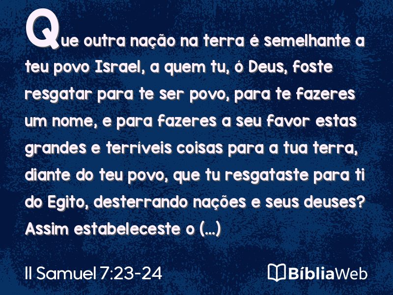 II Samuel 7:23-24 em imagem para compartilhar