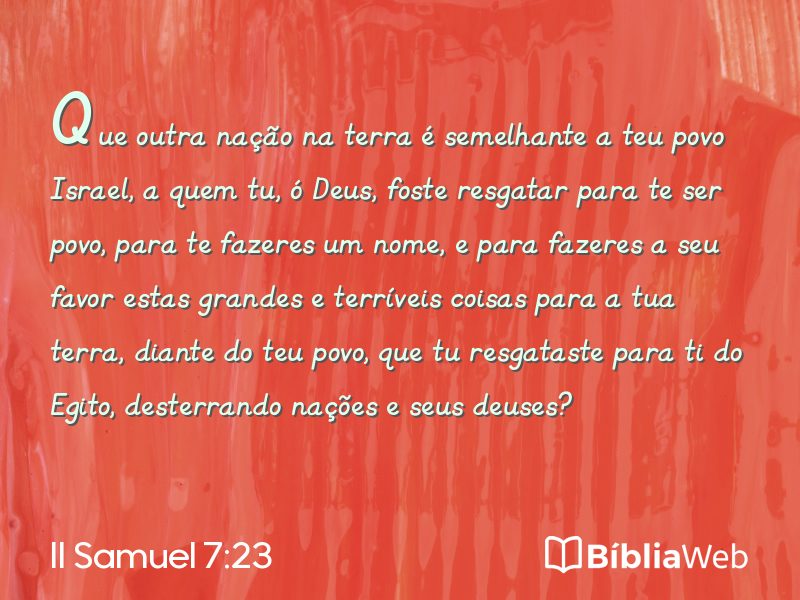 II Samuel 7:23 em imagem para compartilhar