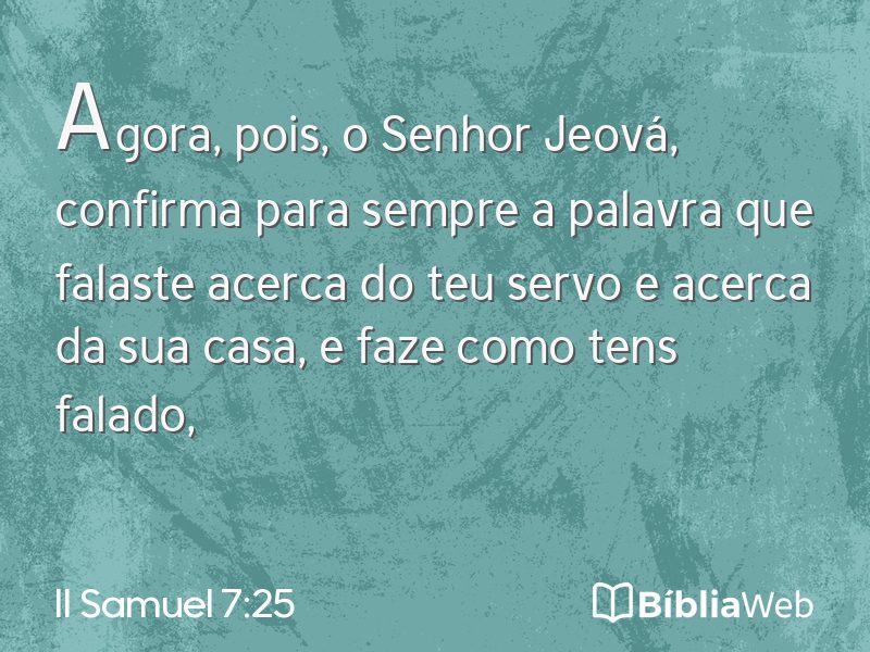 II Samuel 7:25 em imagem para compartilhar