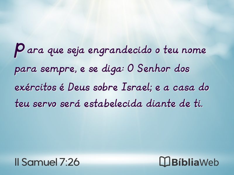 II Samuel 7:26 em imagem para compartilhar