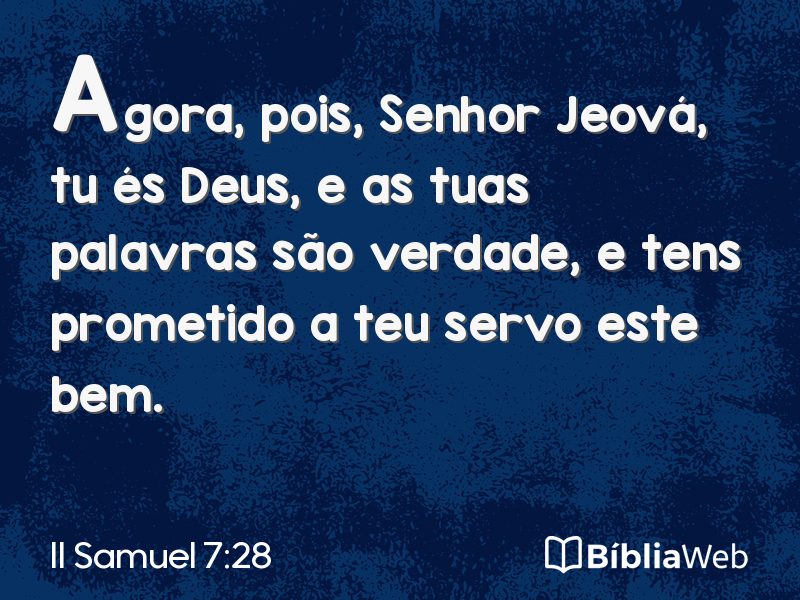 II Samuel 7:28 em imagem para compartilhar