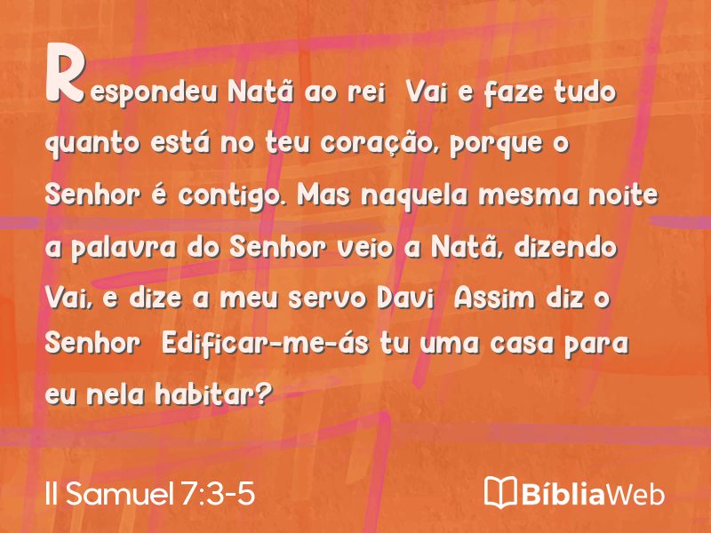 II Samuel 7:3-5 em imagem para compartilhar