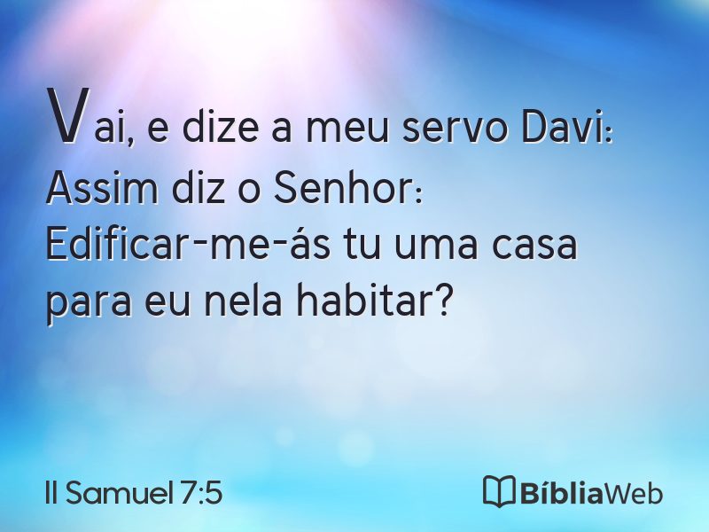 II Samuel 7:5 em imagem para compartilhar