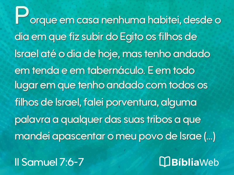 II Samuel 7:6-7 em imagem para compartilhar