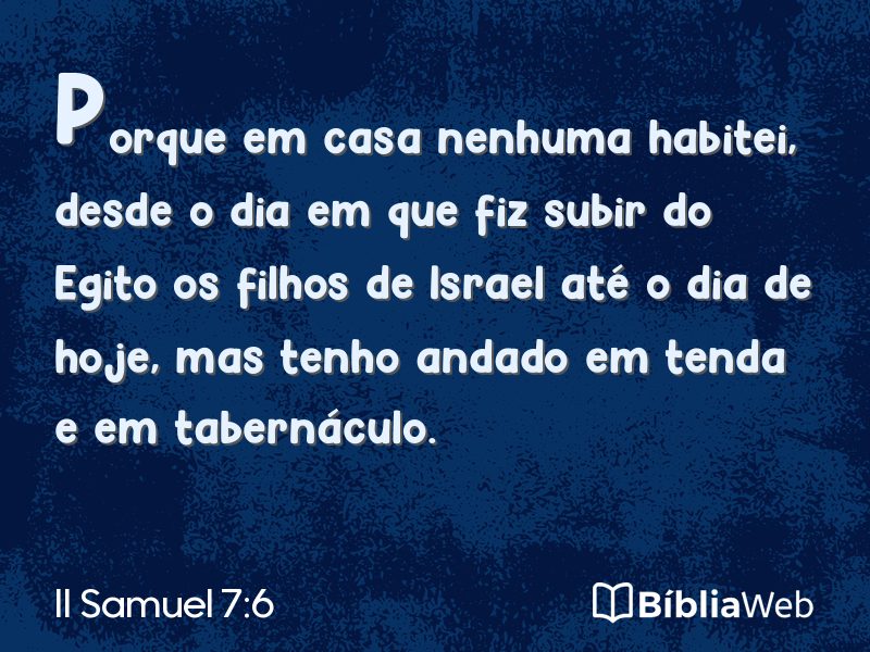 II Samuel 7:6 em imagem para compartilhar