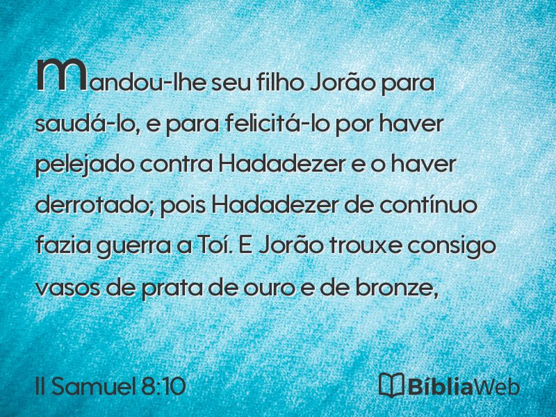II Samuel 8:10 em imagem para compartilhar
