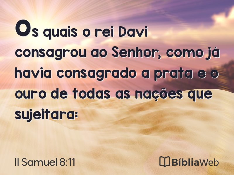 II Samuel 8:11 em imagem para compartilhar