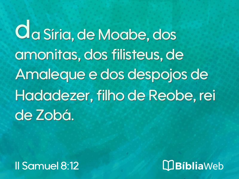 II Samuel 8:12 em imagem para compartilhar