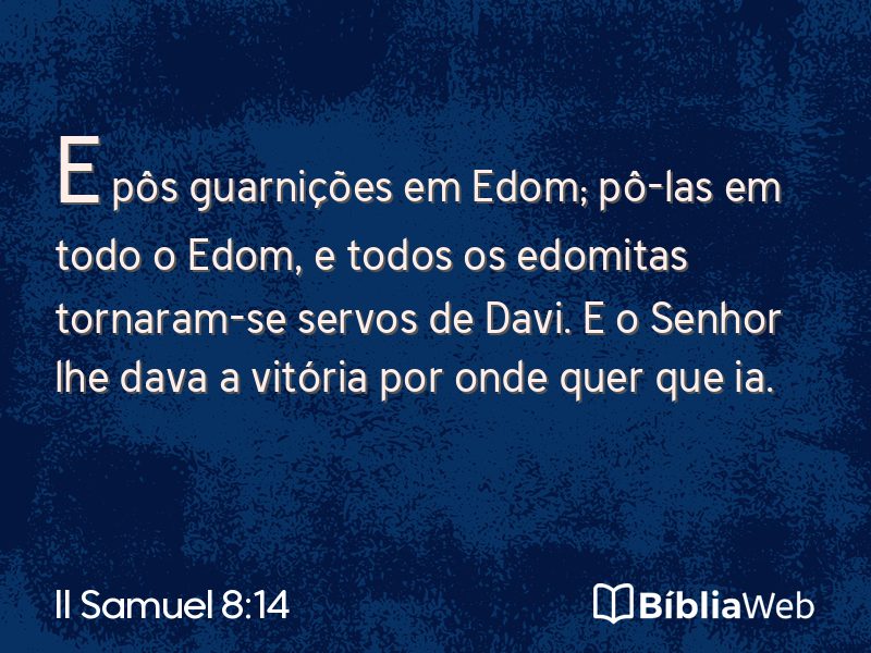 II Samuel 8:14 em imagem para compartilhar