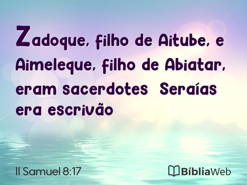 II Samuel 8:17 em imagem para compartilhar