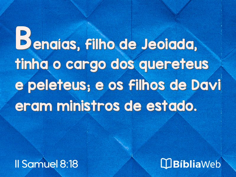 II Samuel 8:18 em imagem para compartilhar