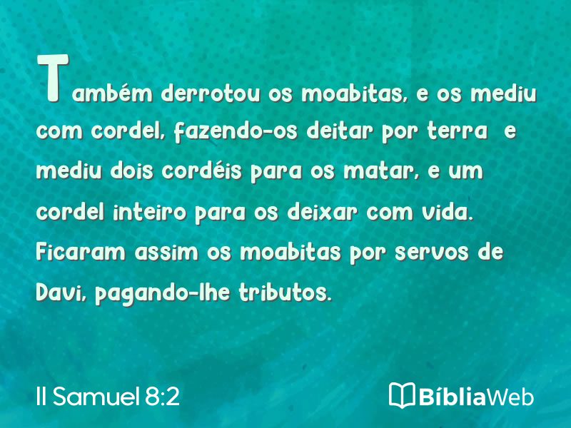 II Samuel 8:2 em imagem para compartilhar