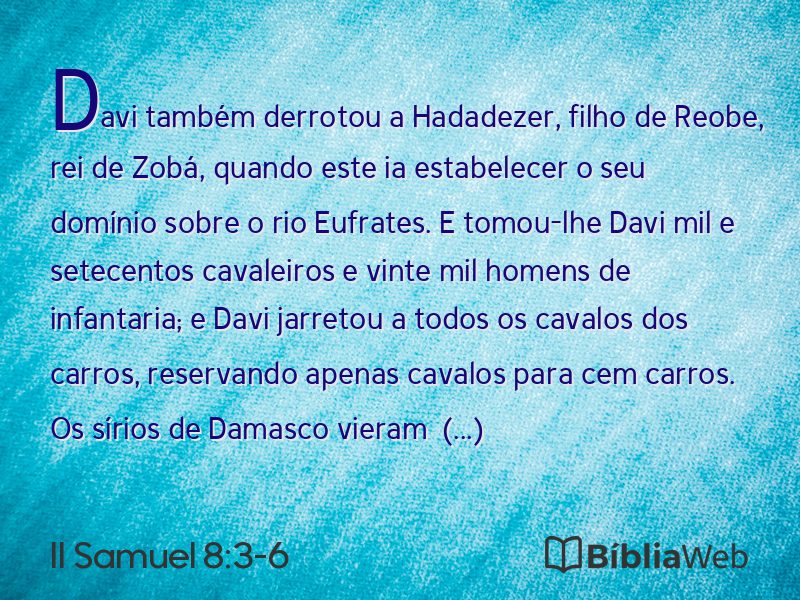 II Samuel 8:3-6 em imagem para compartilhar