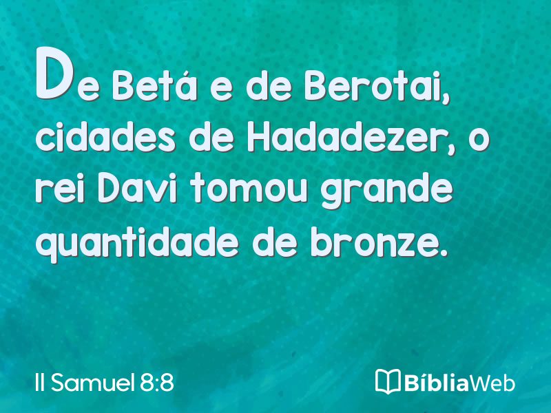 II Samuel 8:8 em imagem para compartilhar