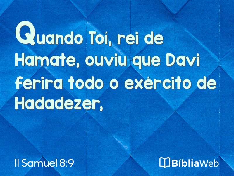 II Samuel 8:9 em imagem para compartilhar