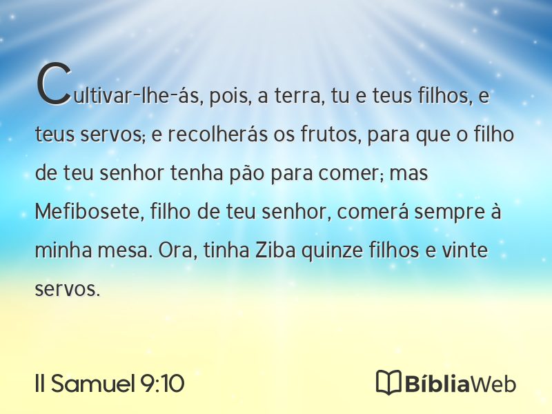 II Samuel 9:10 em imagem para compartilhar
