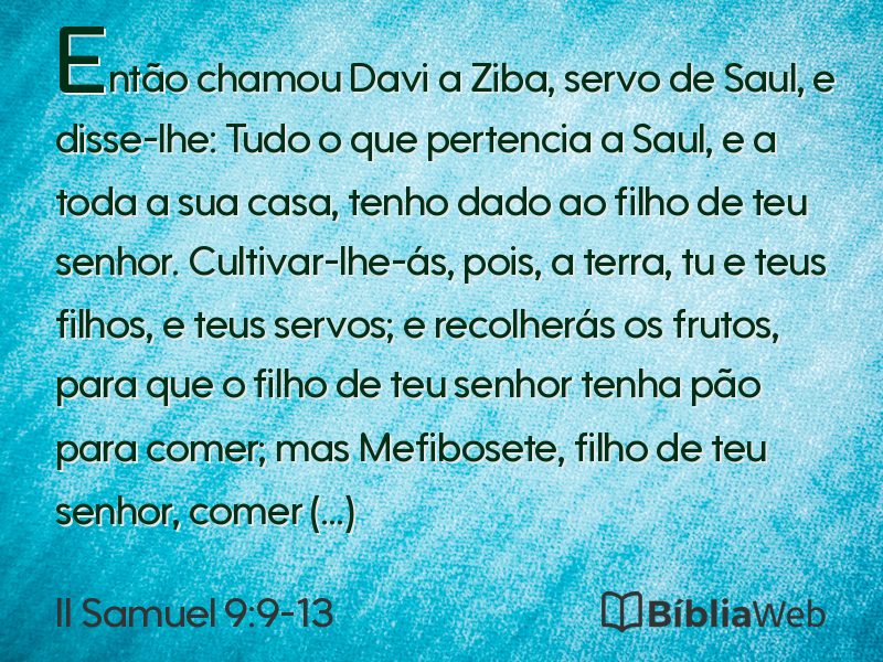 II Samuel 9:9-13 em imagem para compartilhar