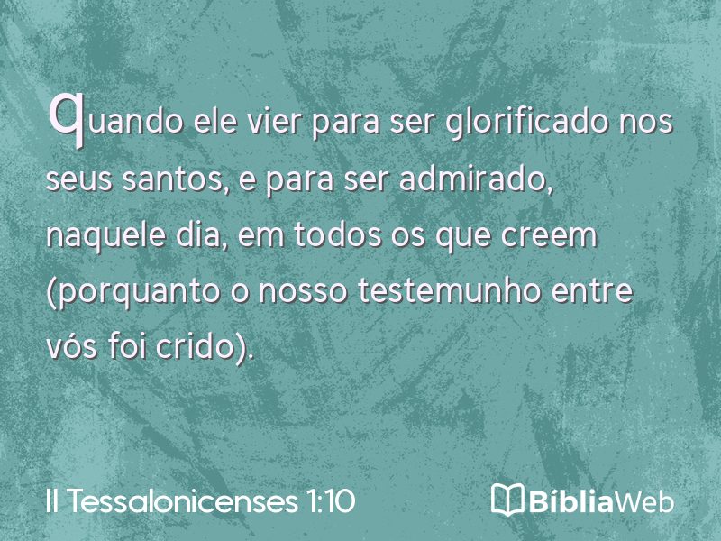 II Tessalonicenses 1:10 em imagem para compartilhar