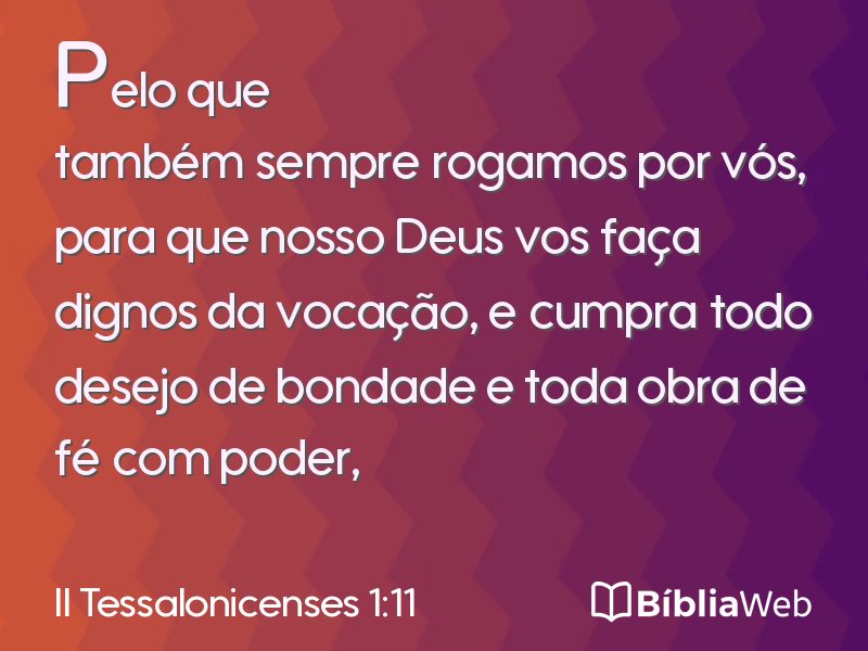 II Tessalonicenses 1:11 em imagem para compartilhar