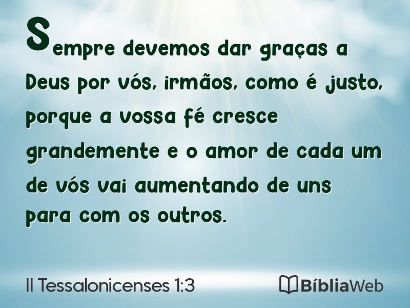 II Tessalonicenses 1:3 em imagem para compartilhar