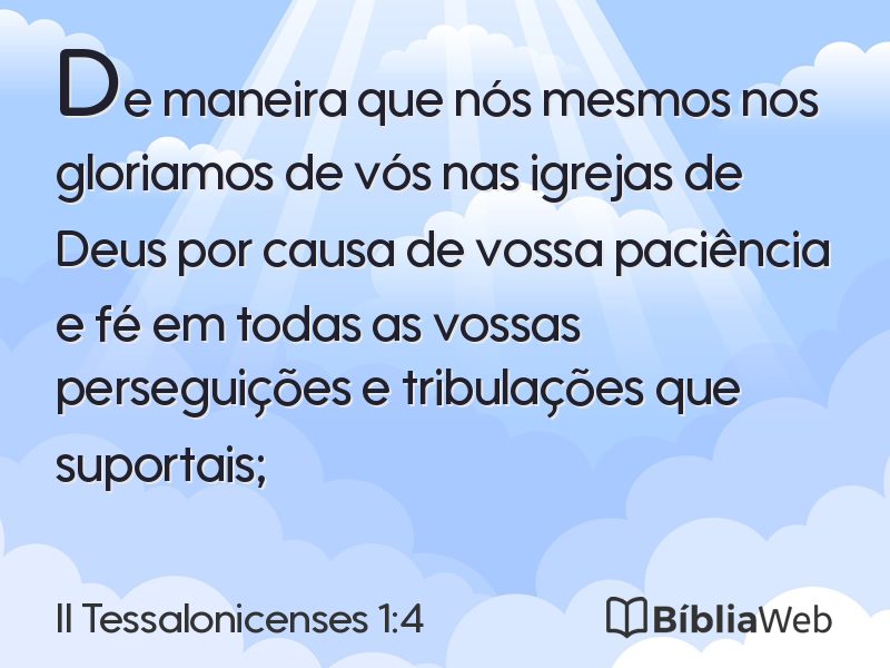 II Tessalonicenses 1:4 em imagem para compartilhar