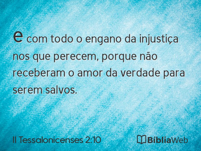 II Tessalonicenses 2:10 em imagem para compartilhar