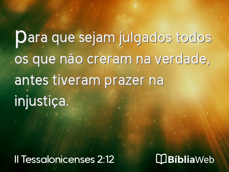 II Tessalonicenses 2:12 em imagem para compartilhar