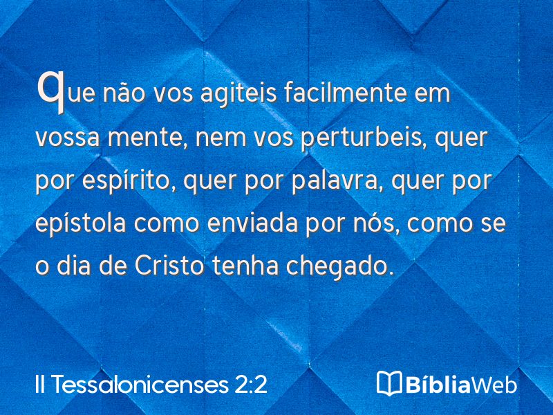 II Tessalonicenses 2:2 em imagem para compartilhar