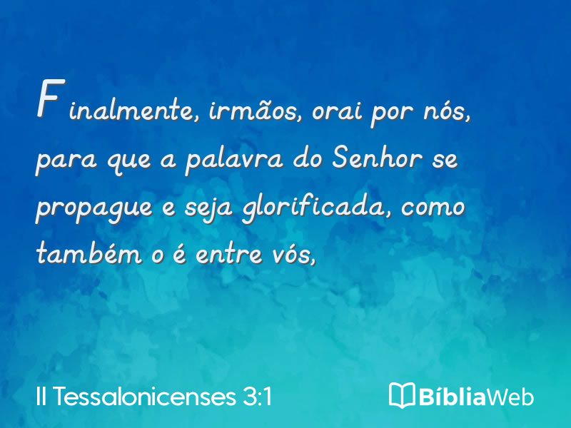 II Tessalonicenses 3:1 em imagem para compartilhar